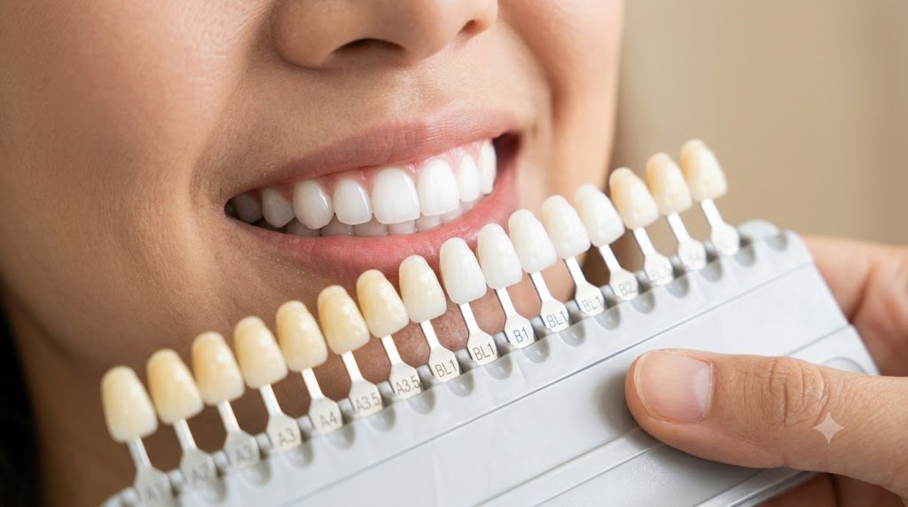 Person researching best dentists in Huntington Beach with reviews and ratings