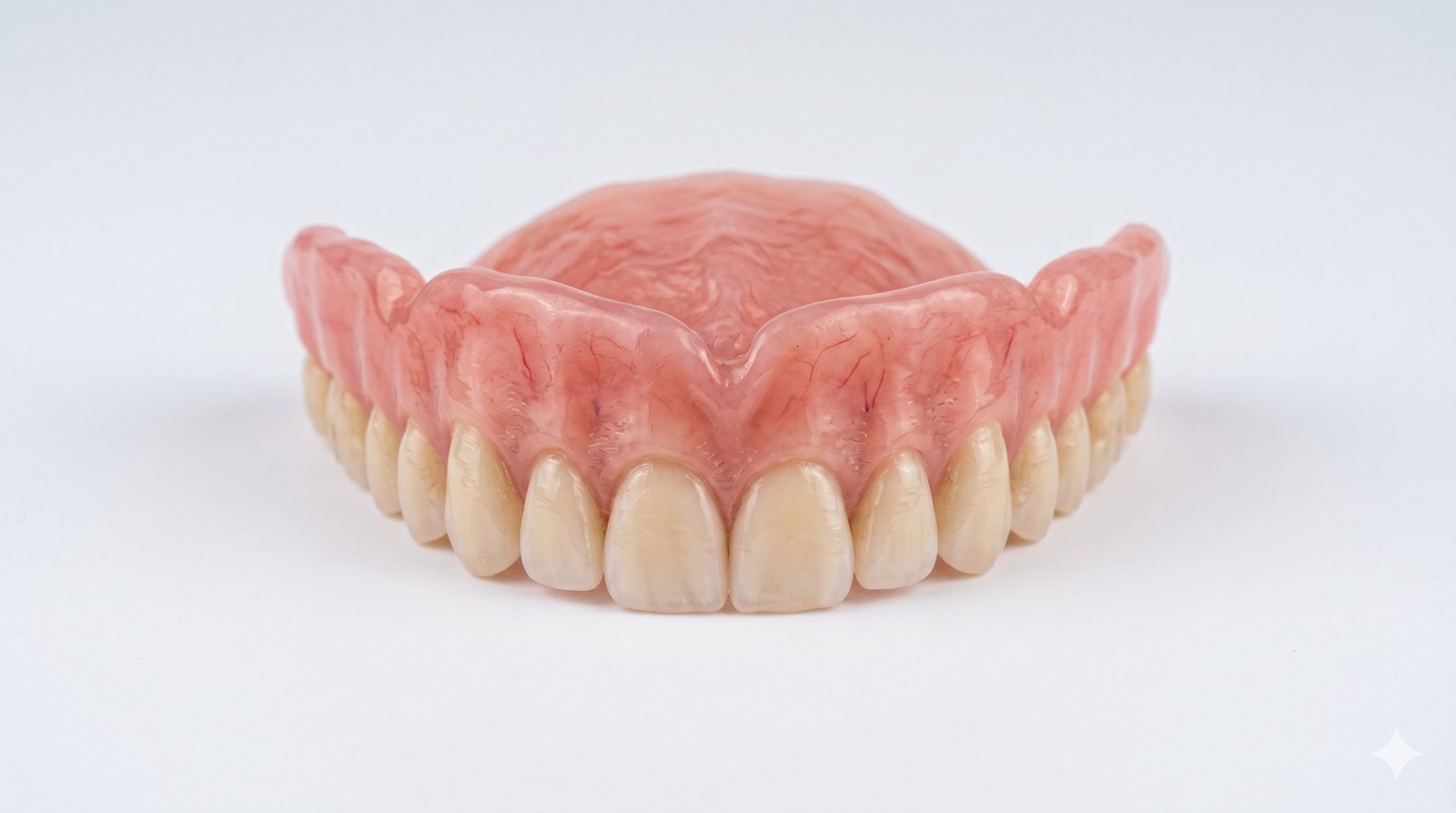 dentures Modern natural-looking complete dentures showing realistic teeth and gums